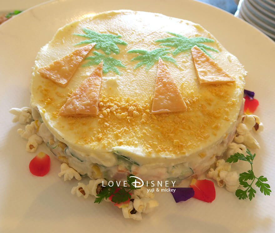 ハローハローサマー！ シャーウッドガーデン・レストラン 冷たい料理（焼きトウモロコシと枝豆のポテトサラダ）