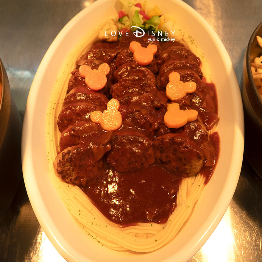 東京ディズニーランド ブッフェレストラン クリスタルパレス・レストラン 温かい料理(ハンバーグ)