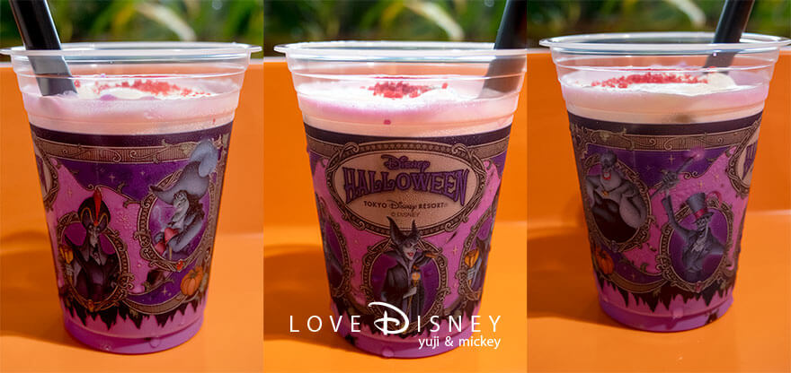 ディズニー・ハロウィーン2026 TDR グルメ スペシャルドリンク(紫イモ、ミルク、コーヒーゼリー)