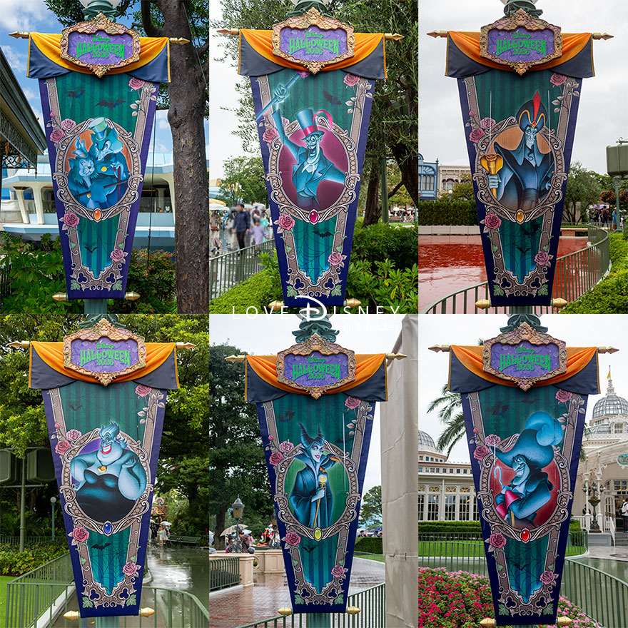 ディズニー・ハロウィーン2026 TDL デコレーション プラザ周り ヴィランズのバナー