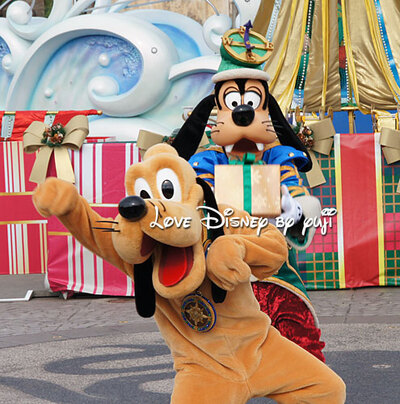 グーフィー＆プルート画像！クリスマス・ラップド・イン・リボン