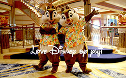 アロハシャツを着たキャラクターグリーティング！ディズニークルーズ旅行記