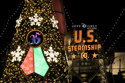 TDS「ディズニー・クリスマス2018」夜景（エントランス〜ウォーターフロントパーク）を紹介