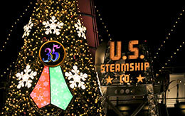 TDS「ディズニー・クリスマス2018」夜景（エントランス〜ウォーターフロントパーク）を紹介