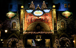 東京ディズニーシーのクリスマス夜景を紹介（ミラコスタ通り〜アメリカンウォーターフロント）