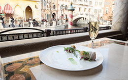 テラス席でヴェネツィアサイド見ながら頂いた「クリスマスのパスタセット」 in リストランテ・ディ・カナレット